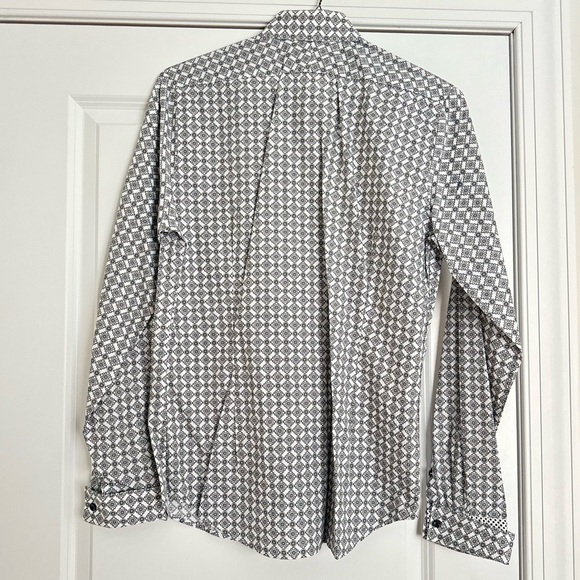 Express Black and White Casual Button Down Shirt - Picture 7 of 8